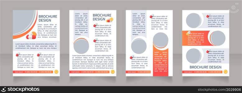 Pharmaceutical marketing plan blank brochure layout design. Vertical poster template set with empty copy space for text. Premade corporate reports collection. Editable flyer paper pages. Pharmaceutical marketing plan blank brochure layout design