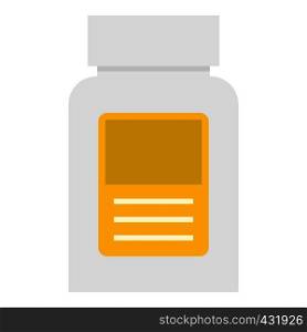 Pharmaceuticals bottle icon flat isolated on white background vector illustration. Pharmaceuticals bottle icon isolated