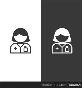 Pharmacist woman. Isolated image. Profession avatar. Flat pharmacy vector illustration