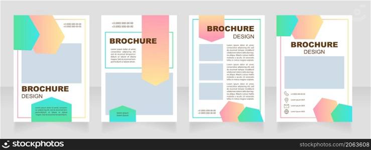 Pharmacy blank brochure layout design. Vertical poster template set with empty copyspace for text. Premade corporate reports collection. Editable flyer 4 paper pages. Myriad Pro, Arial fonts used. Pharmacy blank brochure layout design
