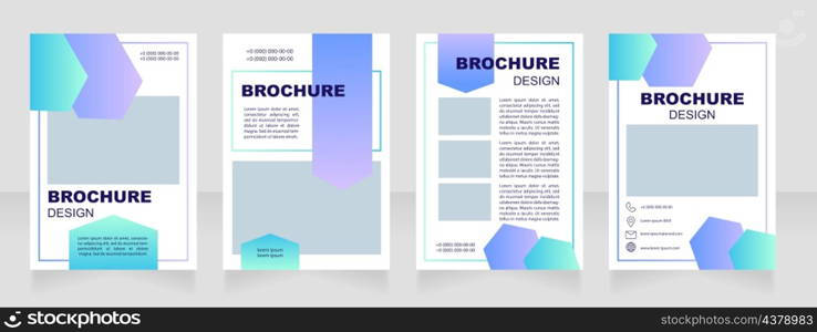 Pharmacy blue blank brochure layout design. Vertical poster template set with copyspace for text. Premade corporate reports collection. Editable flyer 4 paper pages. Myriad Pro, Arial fonts used. Pharmacy blue blank brochure layout design