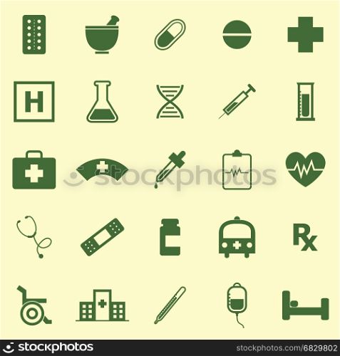 Pharmacy color icons on yellow background, stock vector