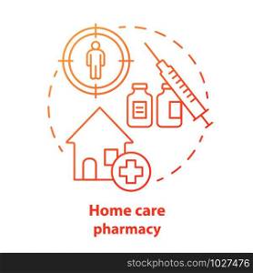 Pharmacy concept icon. Home care medication treatment idea thin line illustration. Drug store medicine prescription. Personal therapy schedule. Vector isolated outline drawing