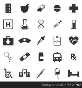 Pharmacy icons on white background, stock vector