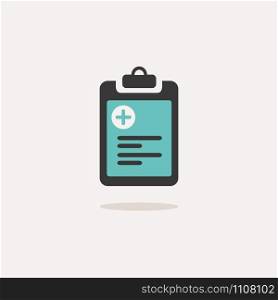 Pharmacy inventory. Icon with shadow on a beige background. Medicine flat vector illustration