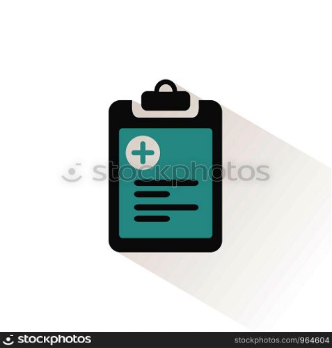 Pharmacy inventory list. Flat color icon with beige shade. Medicine vector illustration