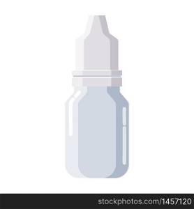 Pharmacy of plastic white bottle dropper with screw cap for medicine. Pharmacy of plastic white bottle dropper with screw cap for medicine, pills, tabs, drugs, cosmetic, sport, syrup. Template mockup packaging design. Vector illustration isolated