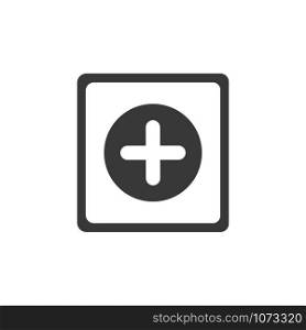 Pharmacy sign. Flat cross icon. Isolated image. Vector illustration