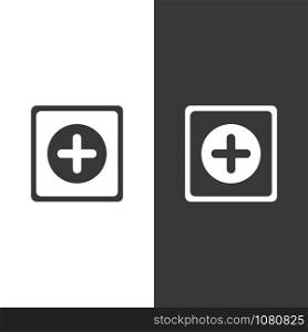 Pharmacy sign. Flat cross icon. Isolated image. Vector illustration