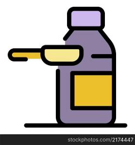 Pharmacy syrup icon. Outline pharmacy syrup vector icon color flat isolated. Pharmacy syrup icon color outline vector