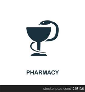 Pharmacy vector icon illustration. Creative sign from science icons collection. Filled flat Pharmacy icon for computer and mobile. Symbol, logo vector graphics.. Pharmacy vector icon symbol. Creative sign from science icons collection. Filled flat Pharmacy icon for computer and mobile