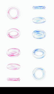 Phases of a falling glass ring. Vector design elements