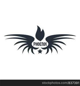 Phenix wing logo. Simple illustration of phenix wing vector logo for web. Phenix wing logo, simple gray style