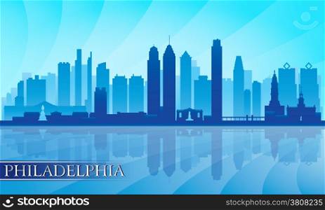 Philadelphia city skyline detailed silhouette. Vector illustration