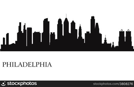 Philadelphia city skyline silhouette background. Vector illustration