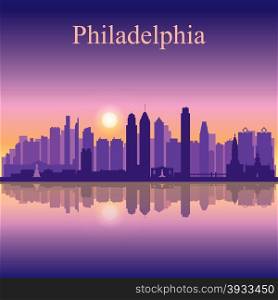 Philadelphia city skyline silhouette background, vector illustration