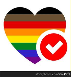 Philadelphia pride flag in heart shape, vector illustration for your design. flag in heart shape, vector illustration for your design