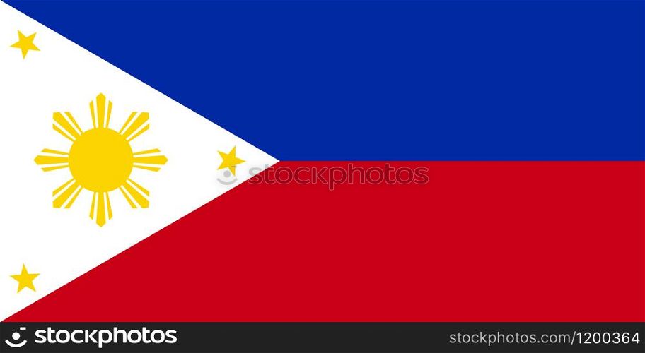Philippine flag vector illustration Official symbol of the country. Philippine flag vector