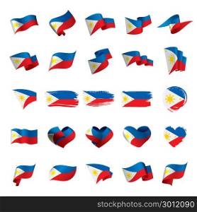Philippines flag, vector illustration. Philippines flag, vector illustration on a white background
