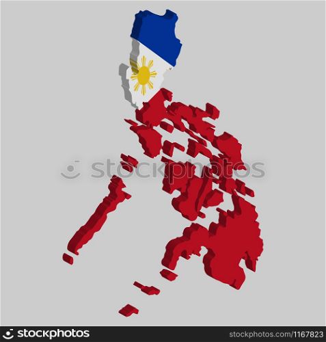 Philippines Map flag Vector 3D illustration eps 10.. Philippines Map flag Vector 3D illustration eps 10