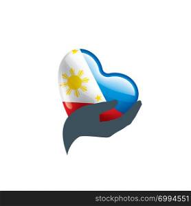 Philippines national flag, vector illustration on a white background. Philippines flag, vector illustration on a white background