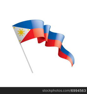 Philippines national flag, vector illustration on a white background. Philippines flag, vector illustration on a white background