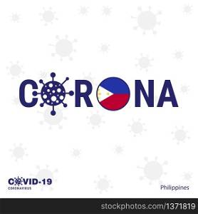 Phillipines Coronavirus Typography. COVID-19 country banner. Stay home, Stay Healthy. Take care of your own health