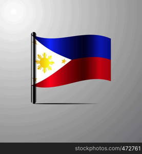 Phillipines waving Shiny Flag design vector