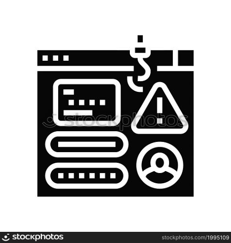 phishing attacks glyph icon vector. phishing attacks sign. isolated contour symbol black illustration. phishing attacks glyph icon vector illustration