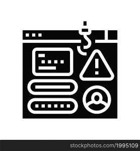 phishing attacks glyph icon vector. phishing attacks sign. isolated contour symbol black illustration. phishing attacks glyph icon vector illustration