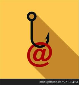 Phishing email icon. Flat illustration of phishing email vector icon for web design. Phishing email icon, flat style
