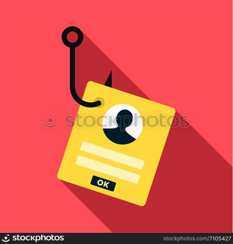 Phishing personal account icon. Flat illustration of phishing personal account vector icon for web design. Phishing personal account icon, flat style