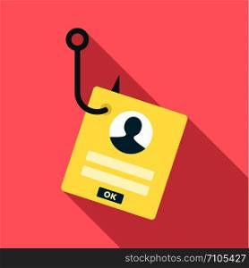 Phishing personal account icon. Flat illustration of phishing personal account vector icon for web design. Phishing personal account icon, flat style