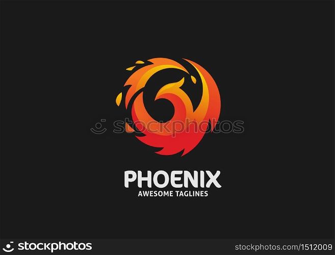 phoenix bird logo concept. luxury phoenix logo, vector logo bird. creative logo for mythological bird. a unique bird