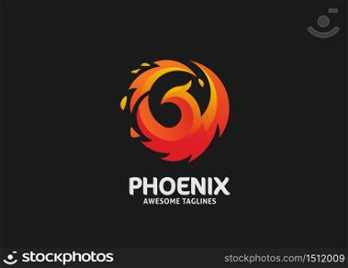 phoenix bird logo concept. luxury phoenix logo, vector logo bird. creative logo for mythological bird. a unique bird