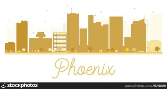 Phoenix City skyline golden silhouette. Vector illustration. Simple flat concept for tourism presentation, banner, placard or web site. Business travel concept. Phoenix isolated on white background