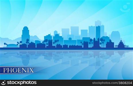 Phoenix city skyline silhouette background. Vector illustration
