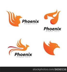 Phoenix logo design vector template.