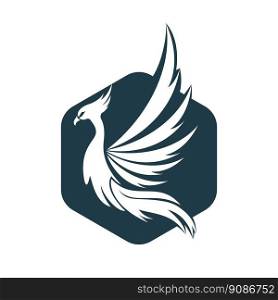 Phoenix Logo flying bird abstract design vector template. 