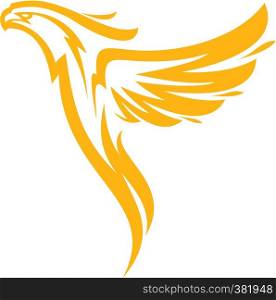 Phoenix sport mascot. Label. Logotype. Isolated on white