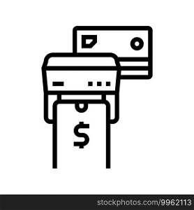 phone and card contactless pay pos terminal line icon vector. phone and card contactless pay pos terminal sign. isolated contour symbol black illustration. phone and card contactless pay pos terminal line icon vector illustration