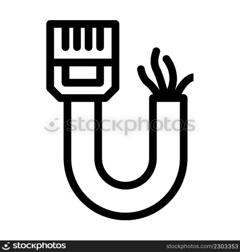 phone and data wire line icon vector. phone and data wire sign. isolated contour symbol black illustration. phone and data wire line icon vector illustration