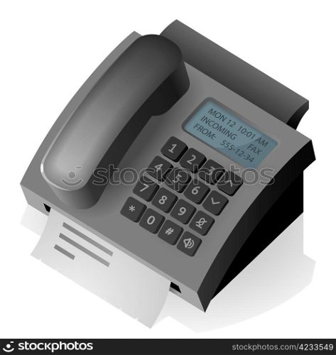 Phone and fax. Vector illustration.