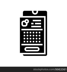 phone application lotto glyph icon vector. phone application lotto sign. isolated contour symbol black illustration. phone application lotto glyph icon vector illustration