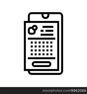 phone application lotto line icon vector. phone application lotto sign. isolated contour symbol black illustration. phone application lotto line icon vector illustration