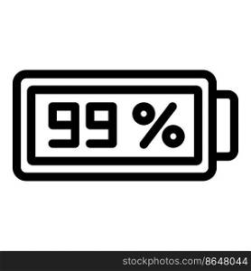Phone battery icon outline vector. Energy charge. Level power. Phone battery icon outline vector. Energy charge