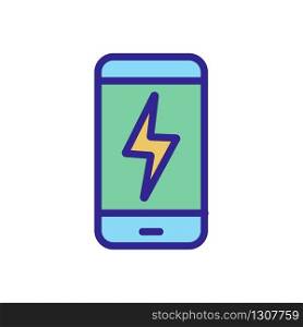 phone battery icon vector. phone battery sign. color isolated symbol illustration. phone battery icon vector outline illustration