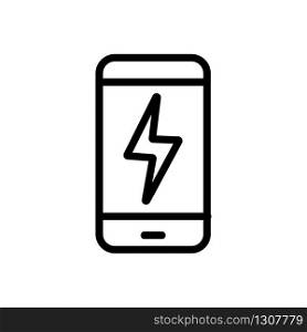 phone battery icon vector. phone battery sign. isolated contour symbol illustration. phone battery icon vector outline illustration