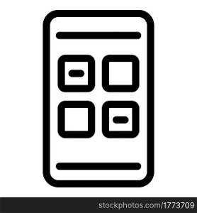 Phone blacklist icon. Outline Phone blacklist vector icon for web design isolated on white background. Phone blacklist icon, outline style