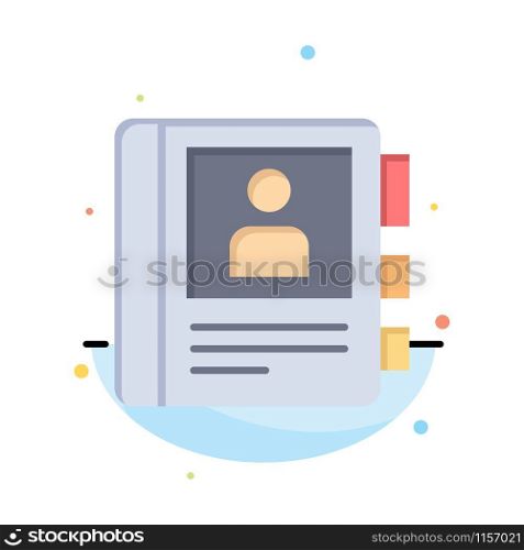 Phone, Book, Diary, Info Abstract Flat Color Icon Template
